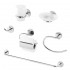 Set accessori a muro 6 pezzi in acciaio cromato e viti incluse  Bora 