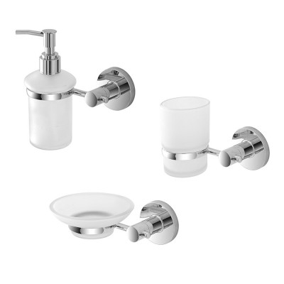Set accessori a muro 3 pezzi in metallo cromato e ABS viti incluse  Sprint 