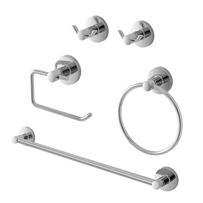 Set accessori a muro 5 pezzi in metallo cromato e ABS viti incluse  Sprint 