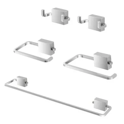 Set accessori a muro 5 pezzi in acciaio cromato e viti incluse  Velvet 