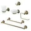 Set accessori a muro 6 pezzi in acciaio con finitura bronzo e viti incluse  Iris 