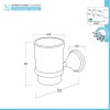 Set accessori a muro 6 pezzi in acciaio con finitura bronzo e viti incluse  Iris 