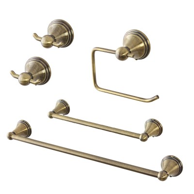 Set accessori a muro 5 pezzi in acciaio con finitura bronzo e viti incluse  Iris 