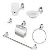 Set accessori a muro 6 pezzi in acciaio cromato viti incluse  Facile 