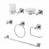 Set accessori a muro 6 pezzi in metallo cromato e viti incluse  Rock 