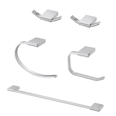 Set accessori a muro 5 pezzi in acciaio cromato e viti incluse  Futura 