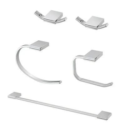Set accessori a muro 5 pezzi in acciaio cromato e viti incluse  Futura 