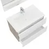 Mobile bagno sospeso 100 rovere grigio e bianco con lavabo e specchio  Eva