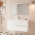 Mobile bagno sospeso 100 bianco lucido con lavabo e specchio LED  Eva