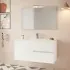 Mobile bagno sospeso 100 bianco lucido con lavabo e specchio LED  Eva
