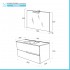Mobile bagno sospeso 80 rovere grigio e bianco con lavabo e specchio  Eva