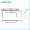 Mobile bagno sospeso 100 bianco lucido con lavabo e specchio LED  Eva