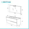 Mobile bagno sospeso 100 bianco lucido con lavabo e specchio LED  Eva