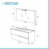 Mobile bagno sospeso 100 bianco lucido con lavabo e specchio LED  Eva