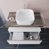 Mensola per lavabo dappoggio 100 cm in legno rovere fossile  Linea