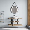 Mensola per lavabo dappoggio 80 cm in legno rovere naturale  Linea