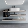 Divisorio portaoggetti 24 cm in metallo antracite per mensola serie Linea