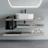 Divisorio portaoggetti 24 cm in metallo antracite per mensola serie Linea