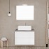 Mobile bagno sospeso 60 bianco top rovere fossile con specchio LED  Town