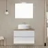 Mobile bagno sospeso 60 bianco top rovere naturale con specchio LED  Town