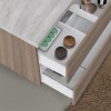Mobile bagno sospeso 80 rovere fumo top cenere con specchio LED  Town