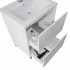Mobile bagno a terra 60 rovere bianco con lavabo e specchio LED  Lisbona