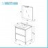 Mobile bagno a terra 60 rovere grigio con lavabo e specchio LED  Lisbona