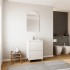 Mobile bagno a terra 60 rovere bianco con lavabo e specchio LED  Lisbona