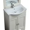 Mobile bagno a terra 55 bianco decape con lavabo e specchio  Romantica