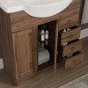 Mobile bagno a terra 75 noce con lavabo specchio e lampada  Romantica