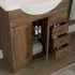 Mobile bagno a terra 75 noce con lavabo specchio e lampada  Romantica