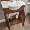 Mobile bagno a terra 55 noce con lavabo specchio e lampada  Romantica