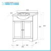 Mobile bagno a terra 55 noce con lavabo specchio e lampada  Romantica
