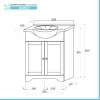 Mobile bagno a terra 55 noce con lavabo specchio e lampada  Romantica