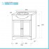 Mobile bagno a terra 55 noce con lavabo specchio e lampada  Romantica