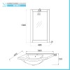 Mobile bagno a terra 55 noce con lavabo specchio e lampada  Romantica