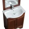 Mobile bagno a terra 55 noce con lavabo specchio e lampada  Romantica