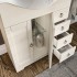 Mobile bagno a terra 75 bianco decape con lavabo e specchio  Romantica
