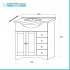 Mobile bagno a terra 75 bianco decape con lavabo e specchio  Romantica