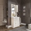 Mobile bagno a terra 75 bianco decape con lavabo e specchio  Romantica