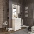 Mobile bagno a terra 75 bianco decape con lavabo e specchio  Romantica
