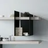 Divisorio portaoggetti 24 cm in metallo antracite per mensola serie Linea