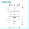 Mobile bagno sospeso 80  antracite lucido con lavabo e specchio  Miami