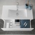 Mobile bagno sospeso 80 bianco lucido con lavabo e specchio  Miami