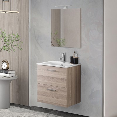 Mobile bagno sospeso 60 corda con lavabo e specchio  Miami