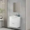 Mobile bagno sospeso 60 bianco lucido con lavabo e specchio  Miami