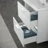 Mobile bagno sospeso 60 bianco lucido con lavabo e specchio  Miami