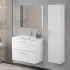 Pensile bagno sospeso H 145 bianco lucido con ripiani regolabili  Miami 