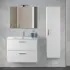 Pensile bagno sospeso H 145 bianco lucido con ripiani regolabili  Miami 