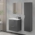 Pensile bagno sospeso H 145 antracite lucido con ripiani regolabili  Miami 